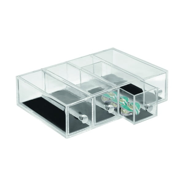 Prozoren organizator s 4 predali iDesign Clarity, višina 25,5 cm-image-2