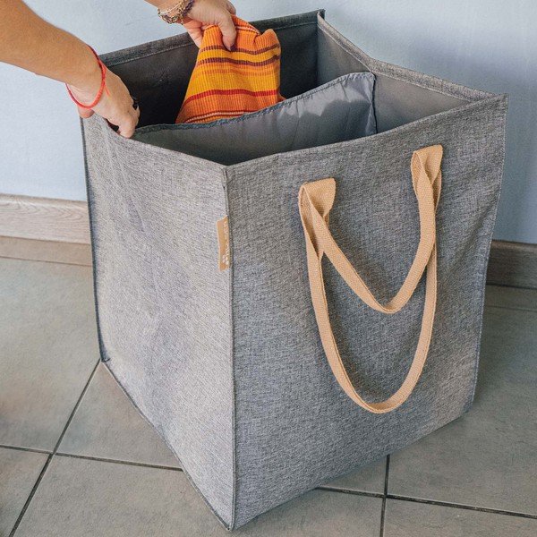 Siv tekstilni koš za perilo 71 l Laundry Hub Tweed duplo – Rolser-image-2