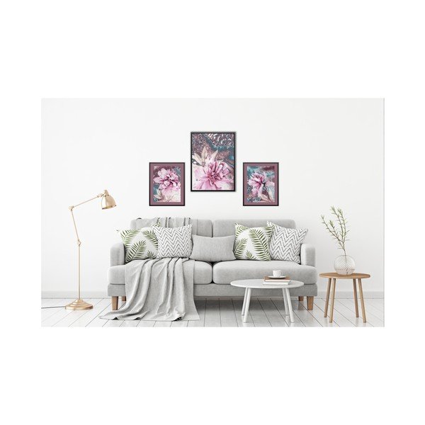 Komplet 3 stenskih slik Tablo Center Orchid