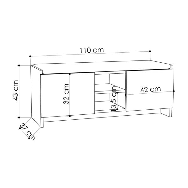 Rjav stojalo za čevlje/klop Homitis Zulla-image-3