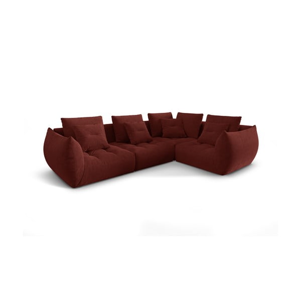 Rdeča kotna sedežna garnitura (desni kot/v obliki črke L) Bloom – Micadoni Home-image-2