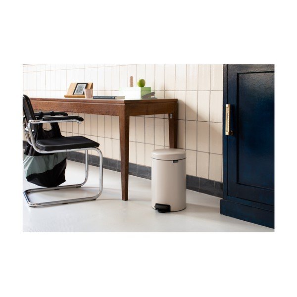 Bež jeklen koš za smeti s pedalom 12 l NewIcon – Brabantia-image-1