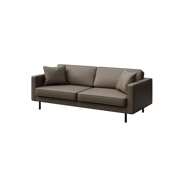 Svetlo rjava usnjena sedežna garnitura 207 cm Kobo – MESONICA-image-2