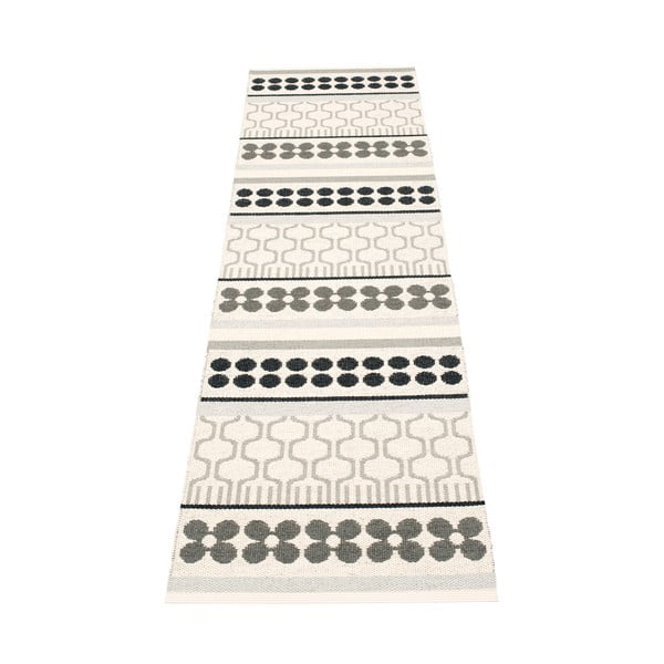 Siv/kremno bel zunanji in notranji tekač 70x270 cm Asta Warm Grey – Pappelina-image-1