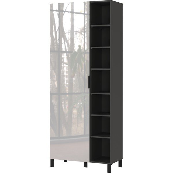 Antracitno siva garderobna omara 82x202 cm Ceduna – Germania-image-2