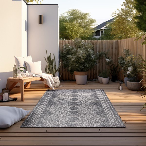 Siva/kremno bela zunanja preproga 80x150 cm Gemini – Elle Decoration-image-3