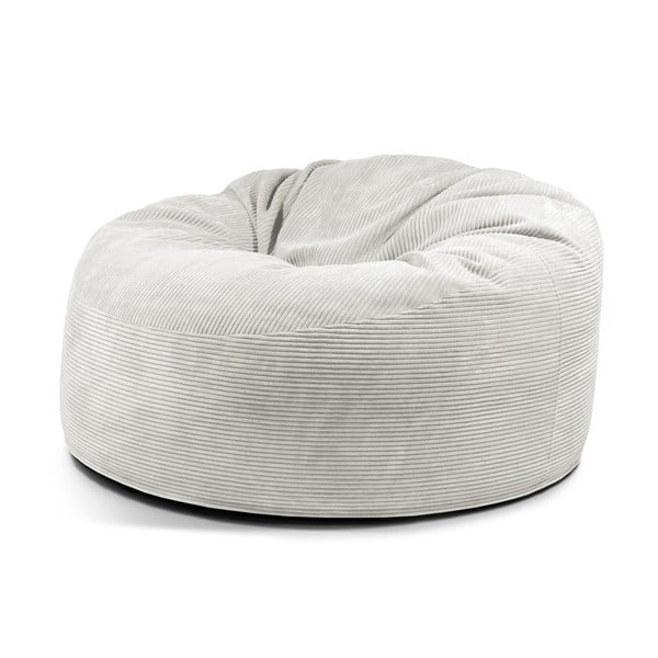 Kremno bela vreča za sedenje iz rebrastega žameta Om 135 – SLOWDOWN