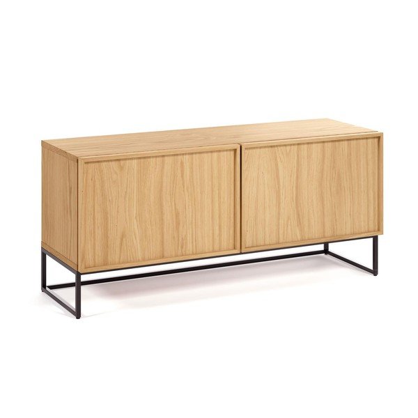 TV omarica v hrastovem dekorju v naravni barvi 112x51x42 cm Taiana – Kave Home-image-3