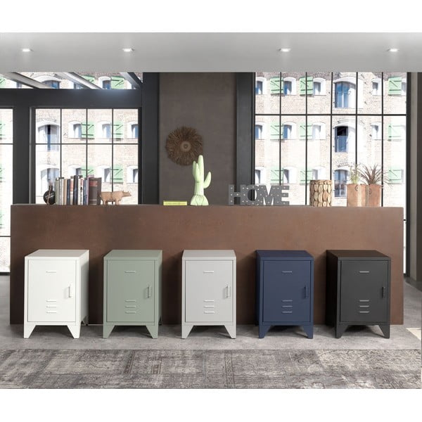 Bela kovinska nočna omarica Bronxx - Vipack-image-2