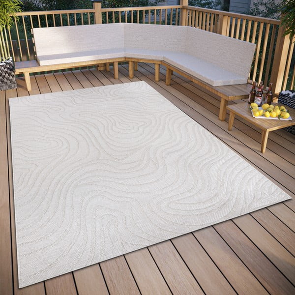 Kremno bela zunanja preproga 194x290 cm – Elle Decoration-image-1