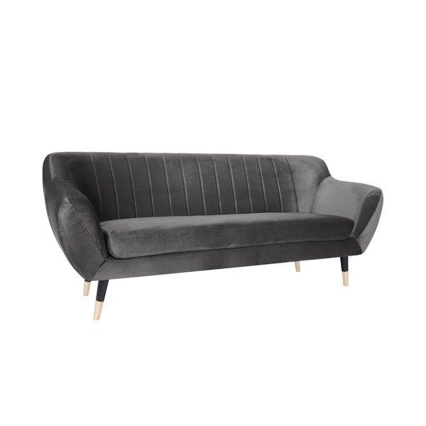 Siva zofa s črnimi nogami Mazzini Sofas Benito, 188 cm-image-2
