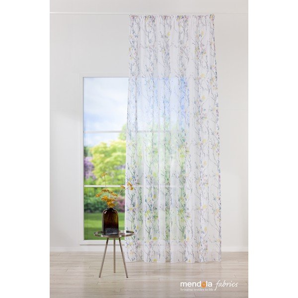 Bela/siva prosojna zavesa 300x260 cm Olivia – Mendola Fabrics-image-2