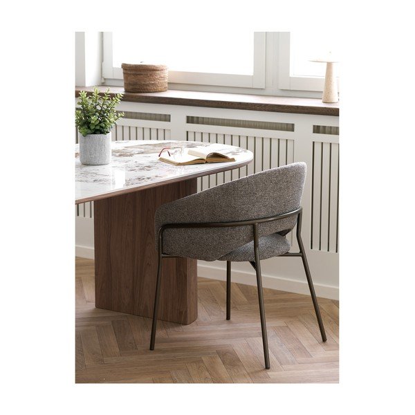 Siv jeklen jedilni stol z nasloni za roke Costa – House Nordic-image-2
