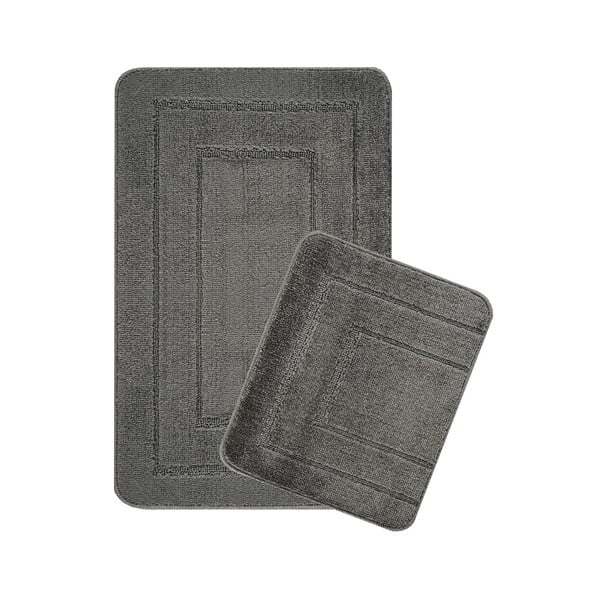 Antracitno sive kopalniške preproge v kompletu 2 ks 50x80 cm Cerceve – Foutastic