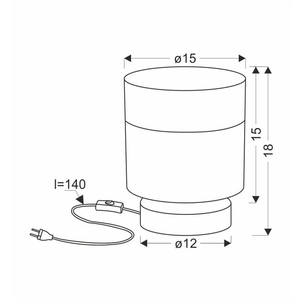 Črna namizna svetilka s tekstilnim senčnikom (višina 18 cm) Porto – Candellux Lighting-image-2