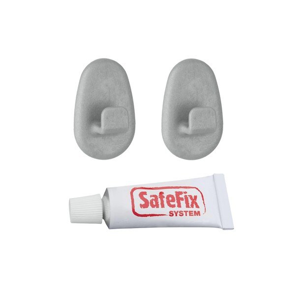 Komplet 2 kavljev in lepila Metaltex Grey-image-1