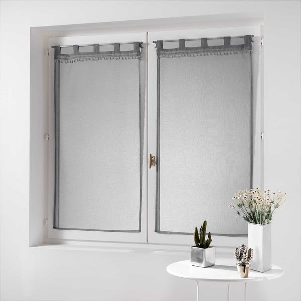 Sive prosojne zavese iz tančice v kompletu 2 ks 60x120 cm Poupette – douceur d'intérieur