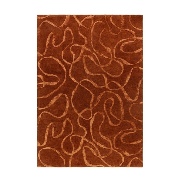 Opečnato oranžna ročno tkana preproga iz mešanice volne 160x230 cm Varri – MADE