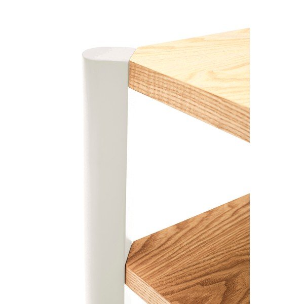 Regal v hrastovem dekorju v kremni in svetli naravni barvi 126x59x43 cm Bona – Teulat-image-3