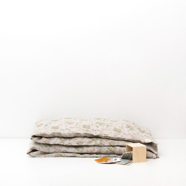 Bež otroška lanena posteljnina Linen Tales Botany, 70 x 100 cm-image-2