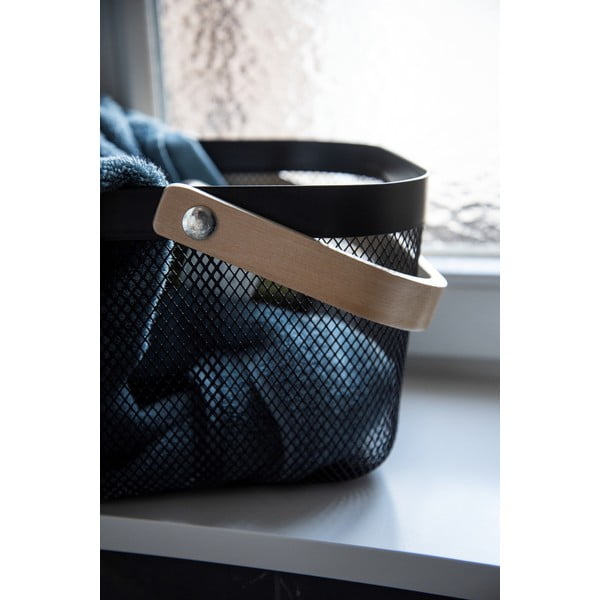 Črn organizator za kopalnico z ročajem iz bambusa Wenko-image-3