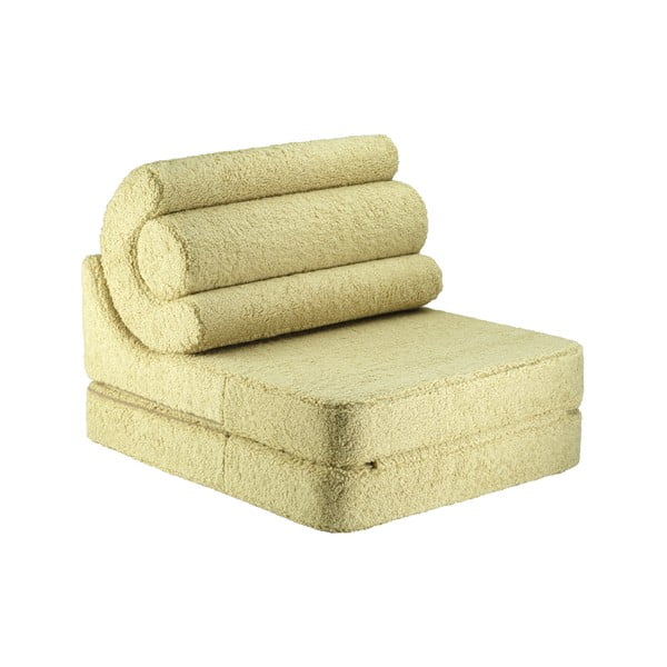 Zelen otroški fotelj iz tkanine bouclé Flipster – Wigiwama