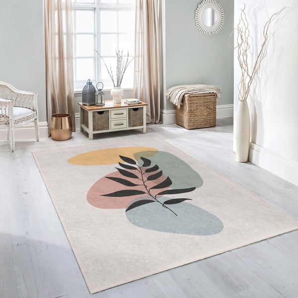 Kremno bela pralna preproga 160x230 cm Illustrated Autumn – Mila Home-image-4