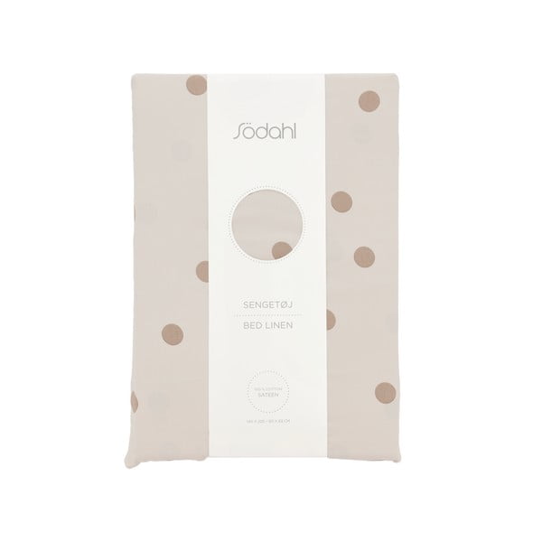Rjava enojna posteljnina iz bombažnega satena 140x200 cm Solaris – Södahl-image-4