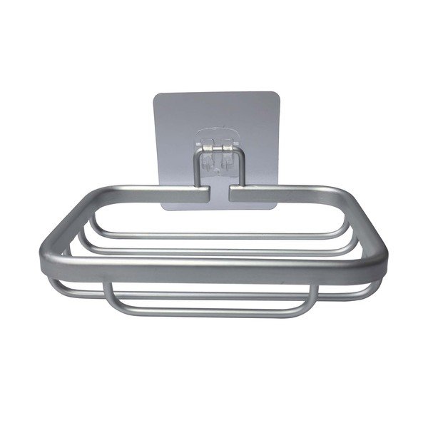 Kovinski podstavek za milo v sijajno srebrni barvi z namestitvijo brez vrtanja Filaire Aluminium – douceur d'intérieur