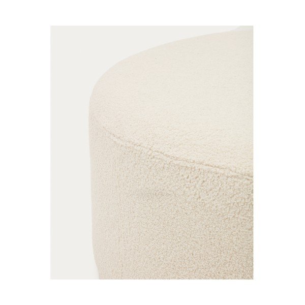 Kremno bel tabure iz tkanine bouclé Kaeli – Kave Home-image-4