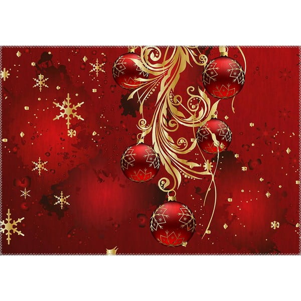 Koberec Vitaus Božično obdobje Rdeči okraski, 50 x 80 cm