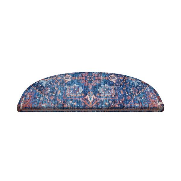 Komplet 16 modrih preprog za stopnice Vitaus Yoruk, 20 x 65 cm