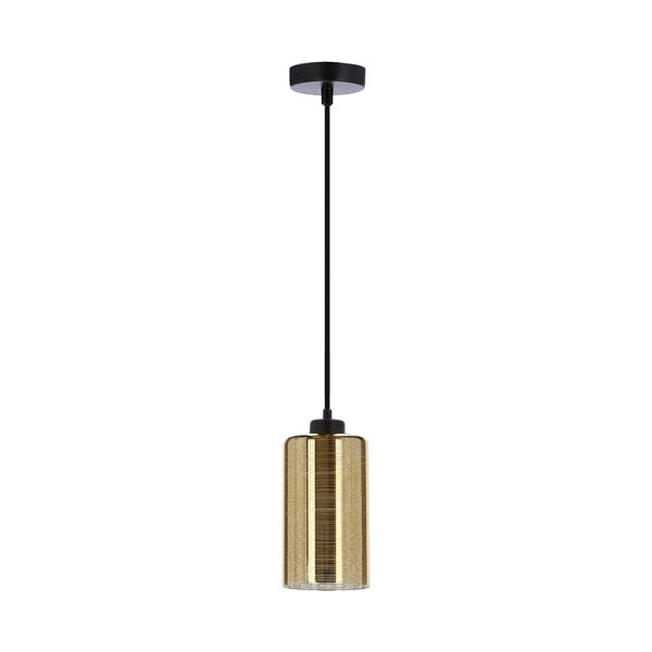 Črna/zlata viseča svetilka s steklenim senčnikom Cox – Candellux Lighting