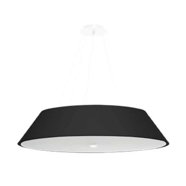 Črna viseča svetilka s tekstilnim senčnikom ø 70 cm Hektor – Nice Lamps