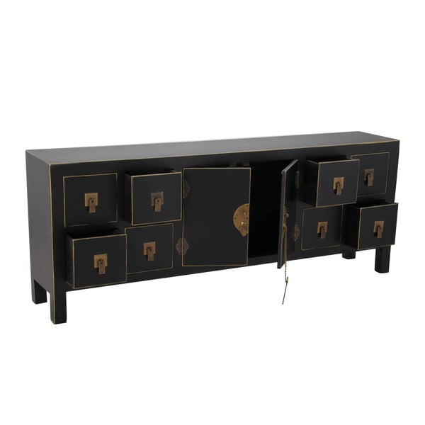 Črna nizka komoda 130x50,5 cm Oriente – Ixia-image-1