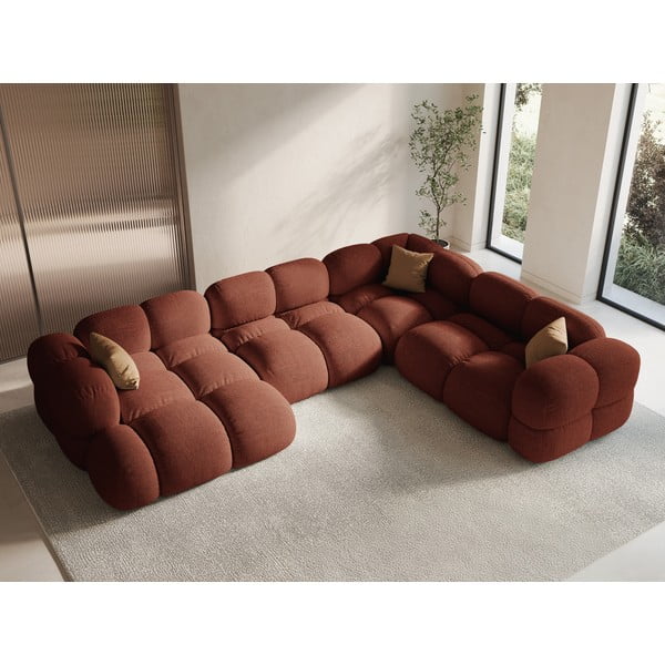 Opečnato oranžna kotna sedežna garnitura (desni kot/v obliki črke "U") Loretto – Cosmopolitan Design-image-1