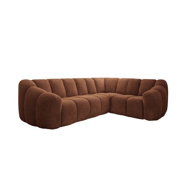 Kotna sedežna garnitura v barvi terakote (desni kot/v obliki črke L) Shell – Miuform