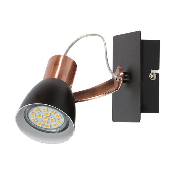 Črna/bakrena stenska svetilka Markus – Candellux Lighting