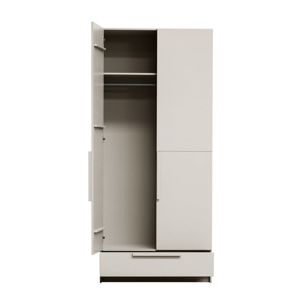 Kremno bela modularna garderobna omara iz masivnega bora 95x215 cm Pure – WOOOD-image-2