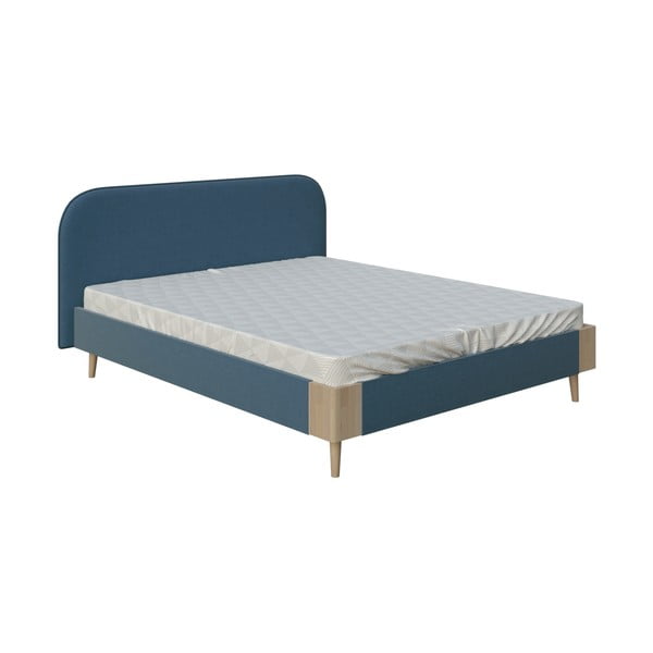 Modra zakonska postelja ProSpánek Lagom Plain Soft, 180 x 200 cm