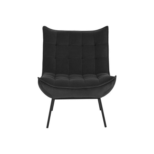 Črn žameten fotelj Legend – Ellos Home-image-2