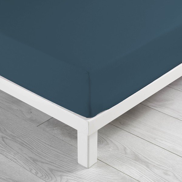 Temno modra napenjalna bombažna rjuha 160x200 cm Lina – douceur d'intérieur
