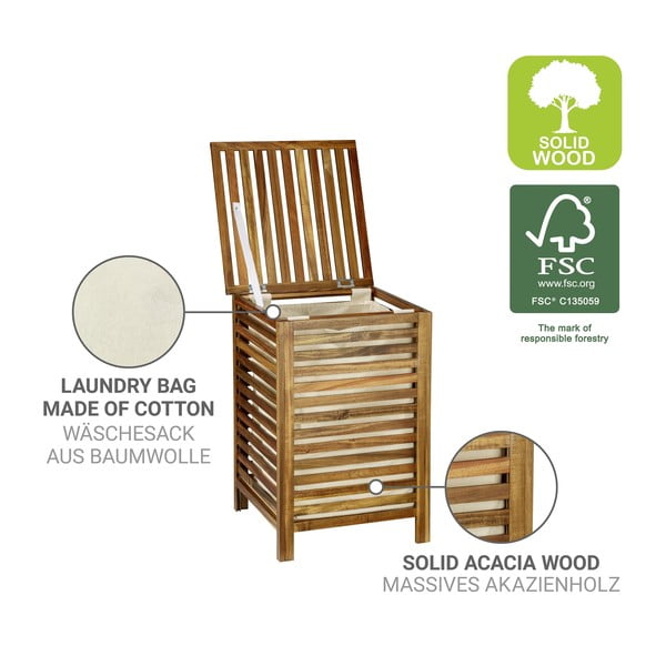 Lesen koš za perilo v temni naravni barvi 56 l Fondi – Wenko-image-2