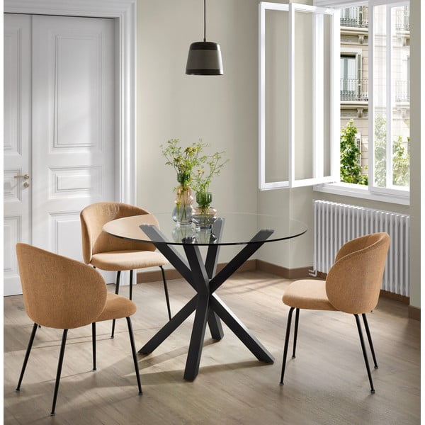 Okrogla jedilna miza s stekleno ploščo Kave Home, ø 119 cm-image-1