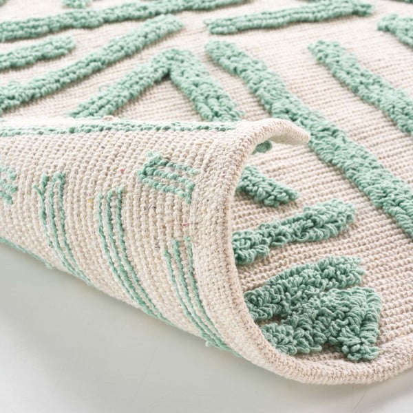 Mentolno zelena/kremno bela pralna preproga 60x90 cm Athena – douceur d'intérieur-image-3