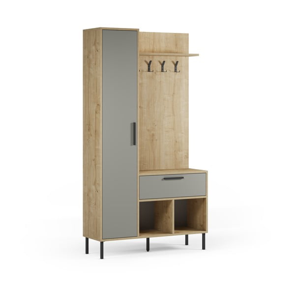 Zelen/naraven set za hodnik v hrastovem dekorju 108x195x35 cm Heidy – Marckeric-image-2