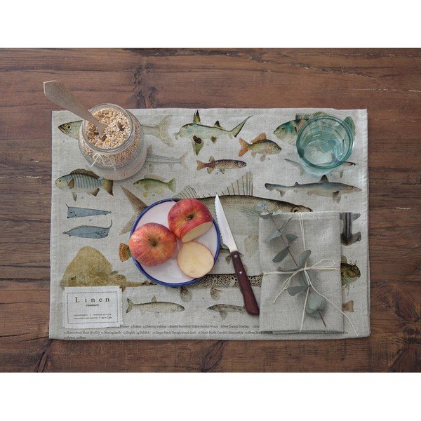 Tekstilni pogrinjek 2 kos 45x30 cm Fish - Really Nice Things-image-2