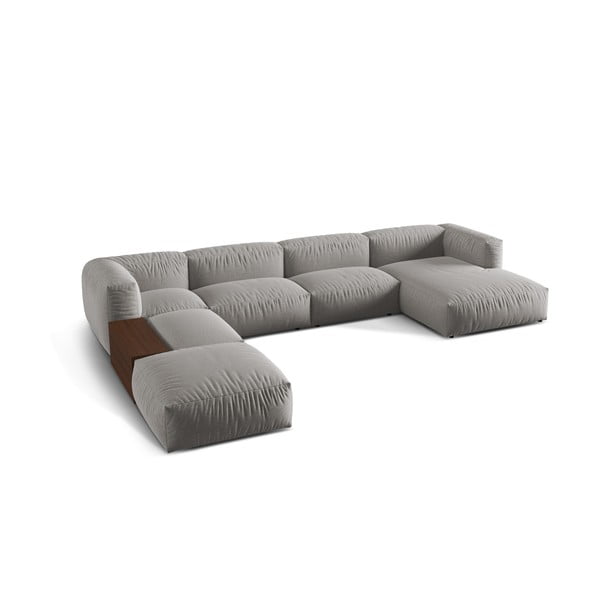 Svetlo siva kotna sedežna garnitura (levi kot/v obliki črke "U") Martina – Micadoni Home-image-1