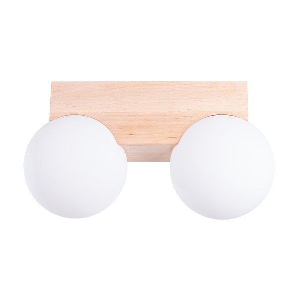 Stropna svetilka s steklenim senčilom v beli in naravni barvi ø 12 cm Solum – Sollux