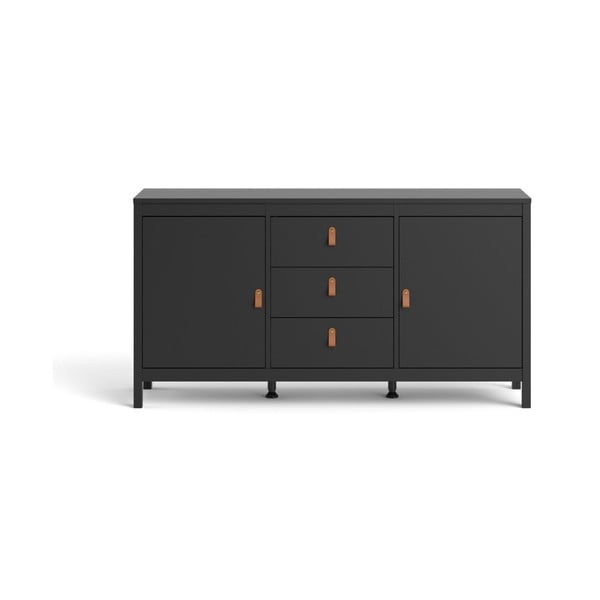 Črna nizka komoda 152x80 cm Madrid – Tvilum